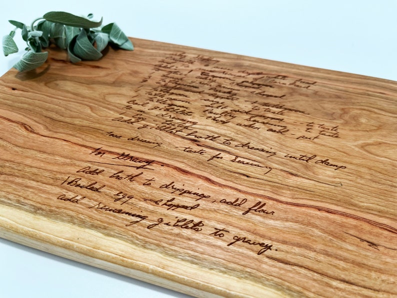Personalized Cutting Board Recipe Engraved, Custom Cutting Board, Mom Gift, Housewarming Gift, Wedding Gift, Mothers Day, Handwritten Recipe image 7