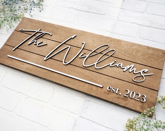 Family Last Name Sign, Personalized Wedding Gift, Pallet Sign Style, Farmhouse Decor, Established Sign, Custom Wood Sign, Engagement Gift