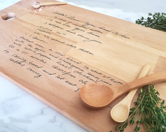 Personalized Cutting Board Recipe Engraved, Custom Cutting Board, Mom Gift, Housewarming Gift, Wedding Gift, Mothers Day, Handwritten Recipe