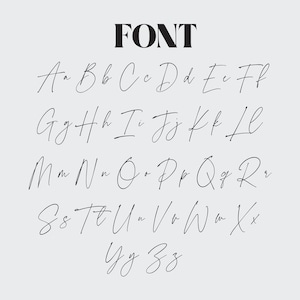 May include: A handwritten font alphabet in black ink on a light gray background. The letters are written in a casual, cursive style.