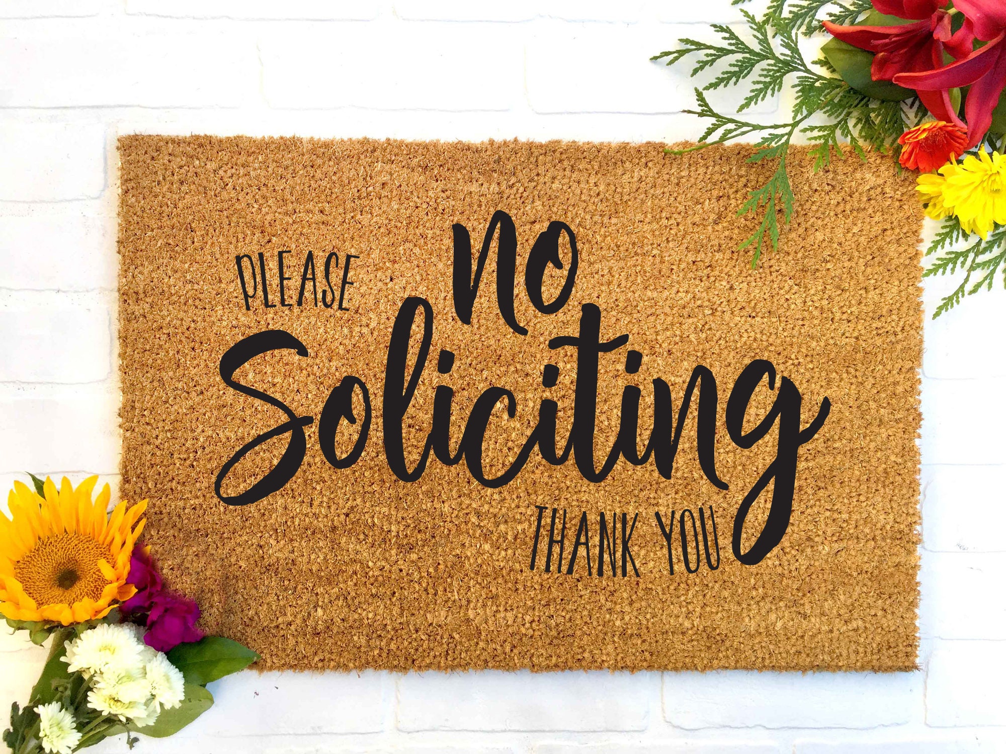 No Soliciting Custom Doormat Funny Doormat Personalized | Etsy