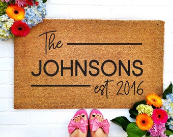 Custom Doormat, Personalized Doormat, Closing Gift, Custom Last Name Doormat, Housewarming Gift, Wedding Gift, Anniversary Gift, Door Mat