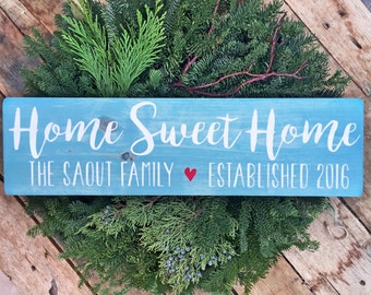 Home Sweet Home, Family Name Signs, Custom Name Sign, Personalized Name Sign, Established Signs, Personalized Sign, Wedding Gifts