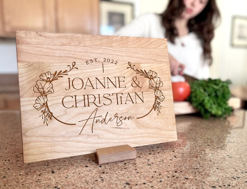 Custom Wedding Gift, Cutting Board, Real Estate Closing Gift, Housewarming Gift, Gift for Her, Anniversary Gift, Engagement Gift, Engraved image 2