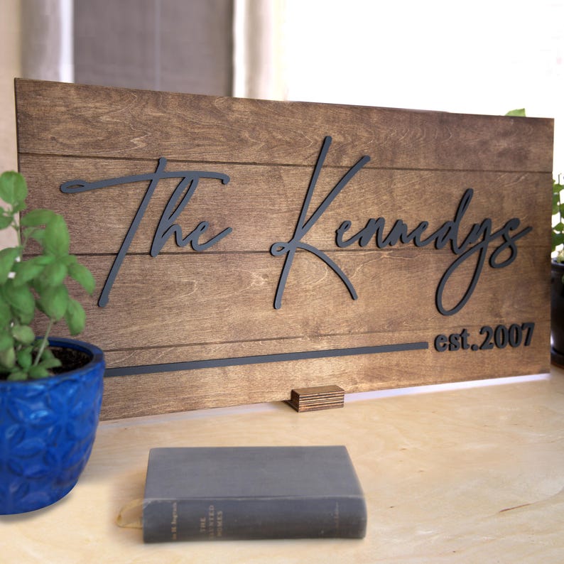 Family Last Name Sign, Personalized Wedding Gift, Pallet Sign Style, Farmhouse Decor, Established Sign, Custom Wood Sign, Engagement Gift