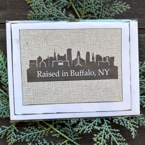 Raised in Buffalo NY Card | Buffalo NY Skyline | Handmade Card