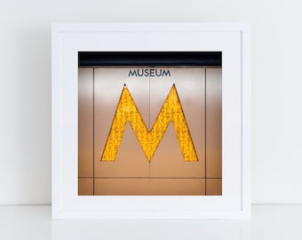Toronto Subway Station Sign Print - Museum Station Retro Square Photograph - Made in Canada Toronto Art