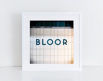Toronto Subway Station Sign Photograph - Bloor Station Retro Square Fine Art Print - Made in Canada Toronto Art