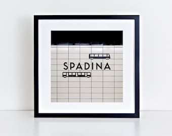 Toronto Photography Spadina Subway Station Print - Black and White Retro Wall Art - Made in Canada Toronto Art