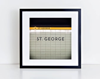 Toronto St. George Subway Station Sign Print - Green Wall Art - Made in Canada Toronto Photography, Retro Style