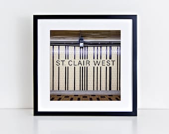 Toronto Subway St Clair West Station Square Wall Art - Subway Sign Decor - Made in Canada Toronto Photography