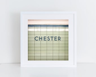 Toronto Subway Station Art - Chester Station Retro Square Wall Art - Made in Canada Toronto Photography
