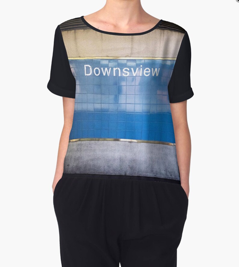 Urban Christmas Gift Streetwear Toronto Subway Downsview Station Women/'s Chiffon Layering Top