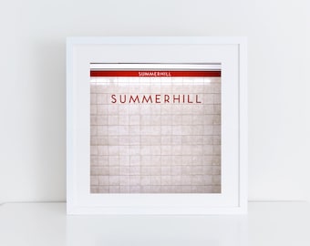 Toronto Subway Art - Summerhill Station Toronto Photography - Made in Canada - Subway Sign Retro Square Wall Art