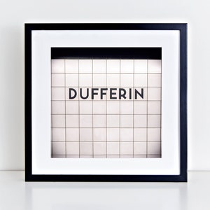 Toronto Dufferin Subway Sign Print - Square Retro Wall Art Print - Made in Canada Toronto Fotografie - Transit Art