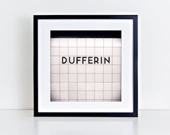 Toronto Dufferin Subway Sign Print - Square Retro Wall Art Print - Made in Canada Toronto Photography - Transit Art