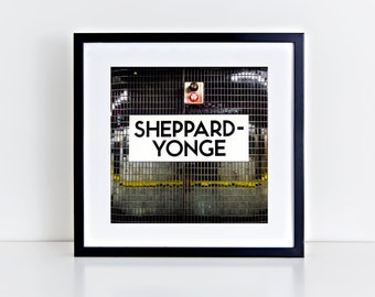 Toronto Subway Sign Art - Sheppard Station Sheppard-Yonge Line - Retro Wall Art - Made in Canada Transit Art