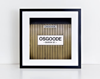 Toronto Osgoode Subway Sign Print - Retro Square Wall Art, Brown Wall Art - Made in Canada Toronto Art