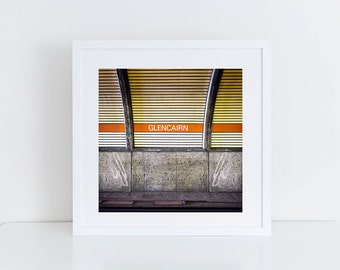 Toronto Art Glencairn Sation Subway Sign Print - Made in Canada Retro Square Wall Art - Toronto Photography