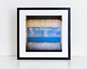Toronto Subway Downsview Station Square Wall Art - Subway Sign Decor - Made in Canada Toronto Photography