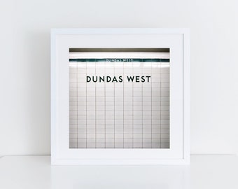 Toronto Subway Station Sign Art - Dundas West Station Retro Square Wall Art - Made in Canada Toronto Art