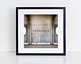Toronto Art Yorkdale Sation Subway Sign Print - Made in Canada Retro Square Wall Art - Toronto Photography