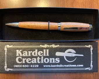 Twist Ballpoint Pen - African Mahogany and gold