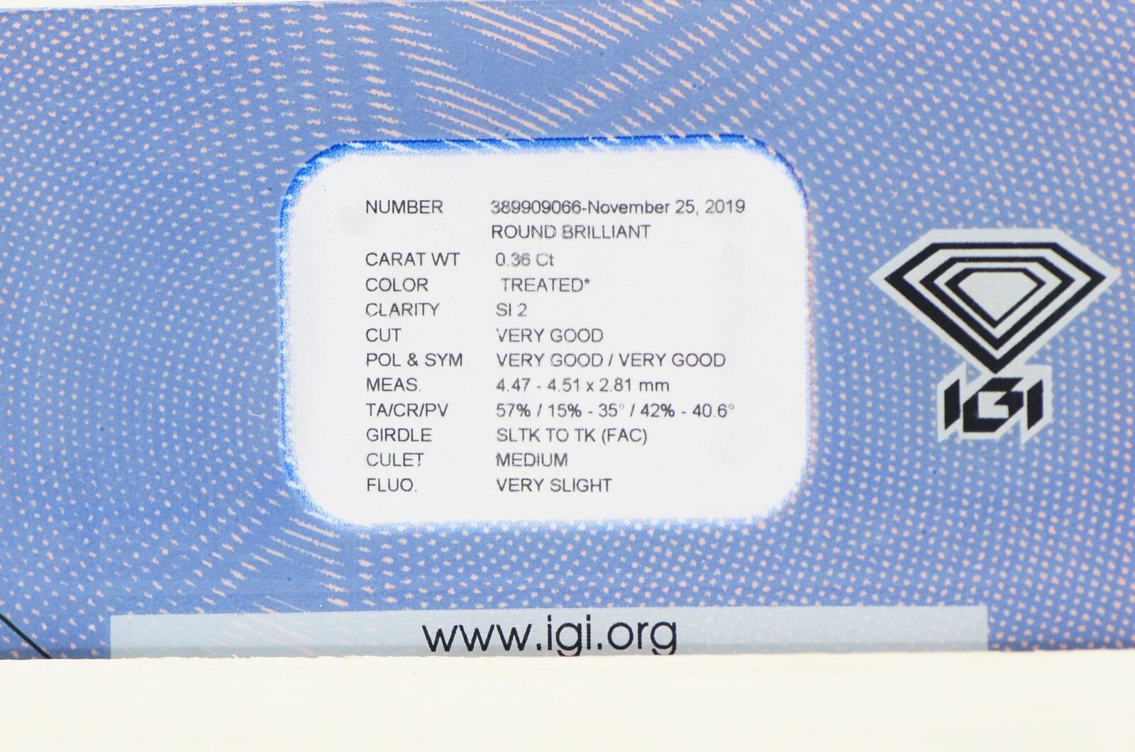 Round Diamond Fancy Green 0.36 Carat SI2 IGI Certified | Etsy