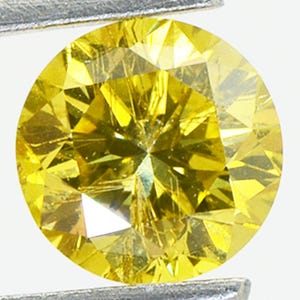 Rundschliff Diamant Fancy Gelb Farbe SI1 1.08 Karat