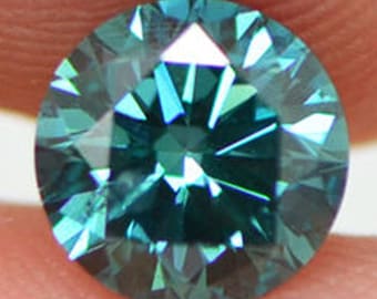 Round Cut Fancy Blue Diamond Loose 0.90 Carat SI1