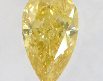 Pear Shape Diamond Fancy Yellow Brown Color 0.28 Carat SI2 IGI Certificate