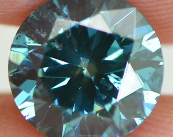 Round Cut Diamond Fancy Blue Color VS2 1.55 Carat