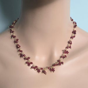 Collana con pietre preziose naturali, collana con agata rossa, collana con rosario sfaccettato