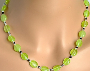 Collar de ágata menta natural, hematita y cristal
