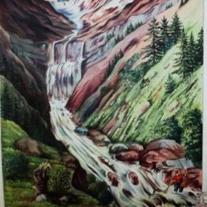 Affiche scolaire ancienne Rossignol Paysages du monde