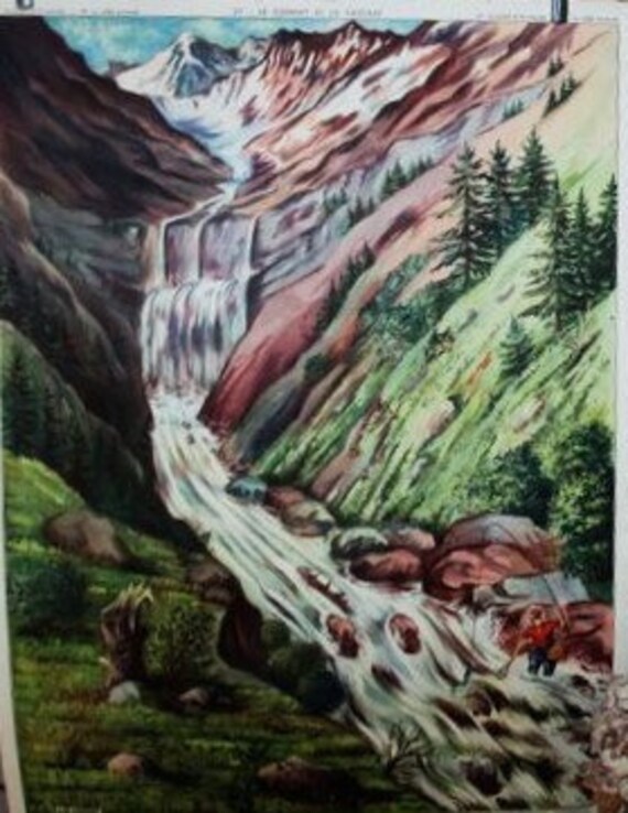 Affiche Scolaire Ancienne Rossignol Paysages Du Monde