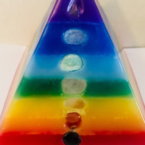 Crystal Candle Mini Pyramid Candle W/ an Inlaid Geode Etsy