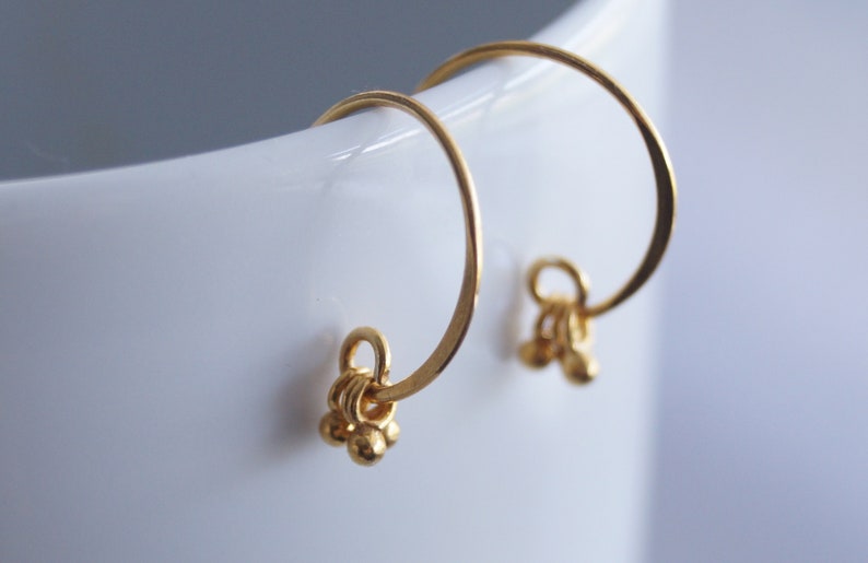 Bali 24K Gold Ball Earrings Simple Earrings Dainty Earrings Etsy