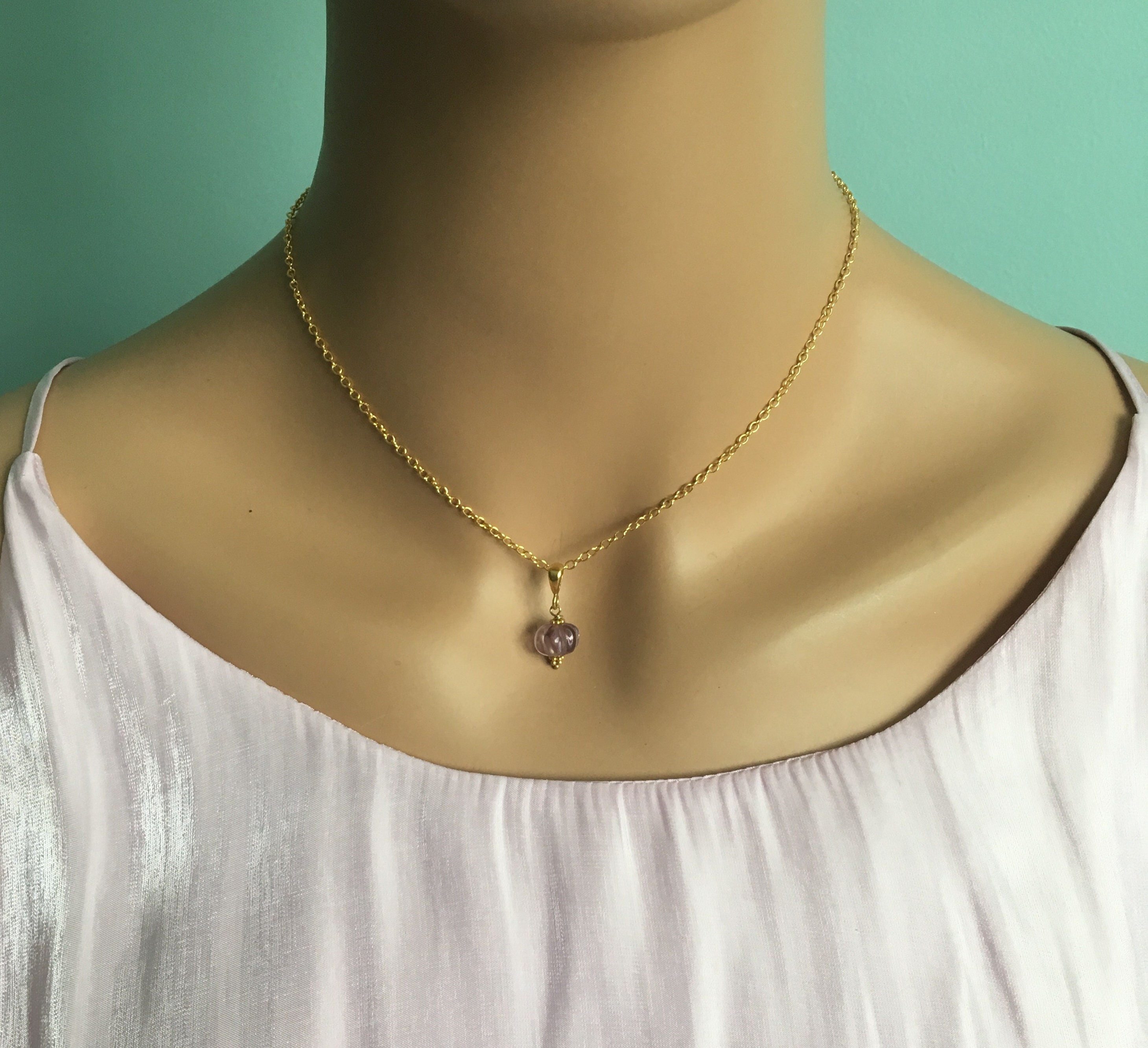 Collier Vintage Perles Résine Améthystes Argenté - Ancien, Référence 5224, Parfait état Vintage