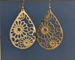 Orecchini A Cerchio Goccia Vintage – Texture Martellata Oro | Orecchini Aperti Geometrici A Goccia D'Acqua Per Donna