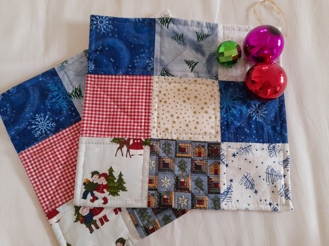 Set of 2 Christmas Placemats/patchwork Christmas Placemats Etsy