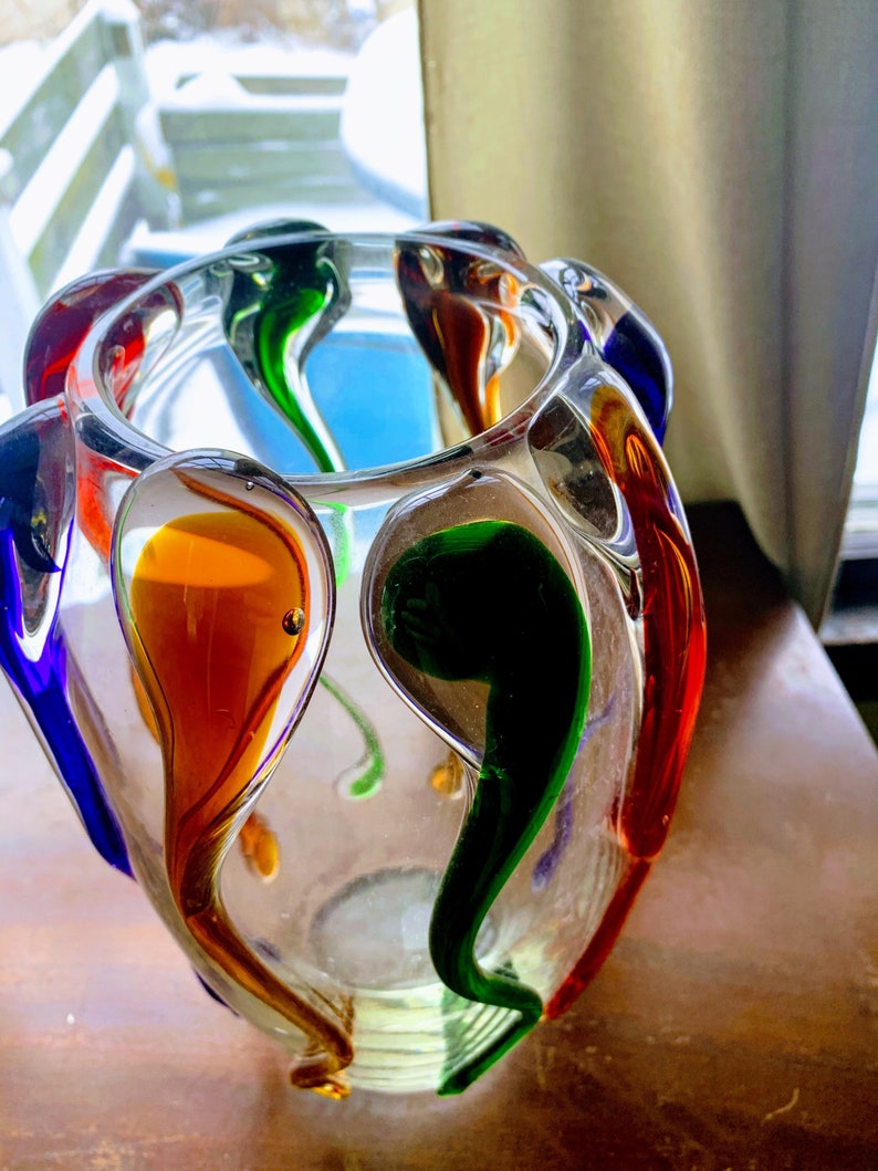 Jozefina Krosno artglass Vase Poland Etsy