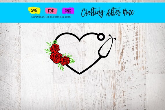 Stethoscope Svg Stethoscope Cut File Heart Shaped Etsy