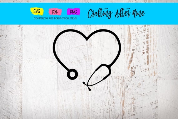 Download Stethoscope SVG Stethoscope Cut File Heart Shaped | Etsy