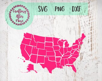 50 States SVG, Us Map Outline, USA Svg, United States of America Svg, All States SVG, States Outline Svg, State Svg, States Cutting File Svg