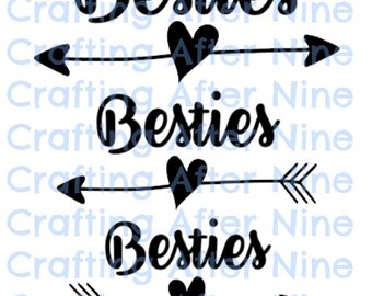 Download Best Friends SVG Best Friends 3 Way Split Heart Besties SVG