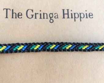 Thin Macrame Friendship Bracelet: Custom Color Stripes