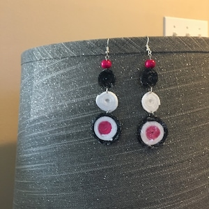 Triple Circle Target Peruvian String Earrings Peruvian Style Earrings Peruvian Thread Earrings