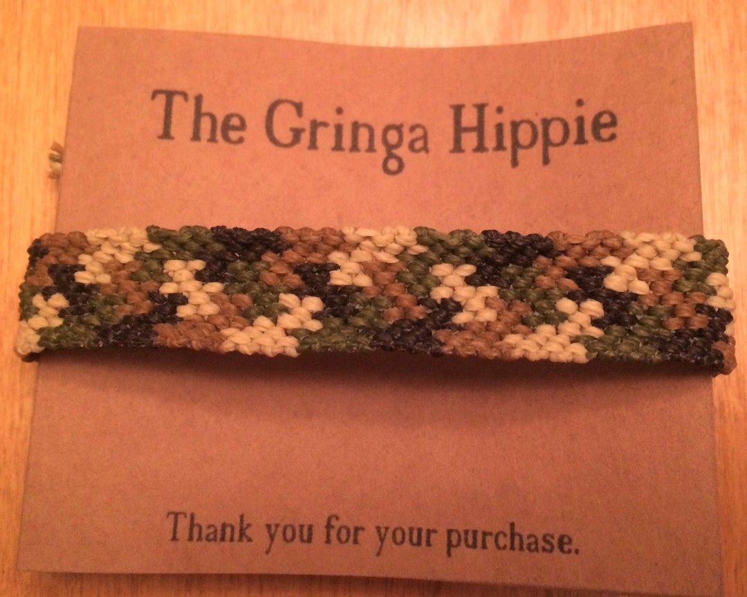 Camoflage Macrame Bracelet Camo Friendship Bracelet Army Woven Etsy