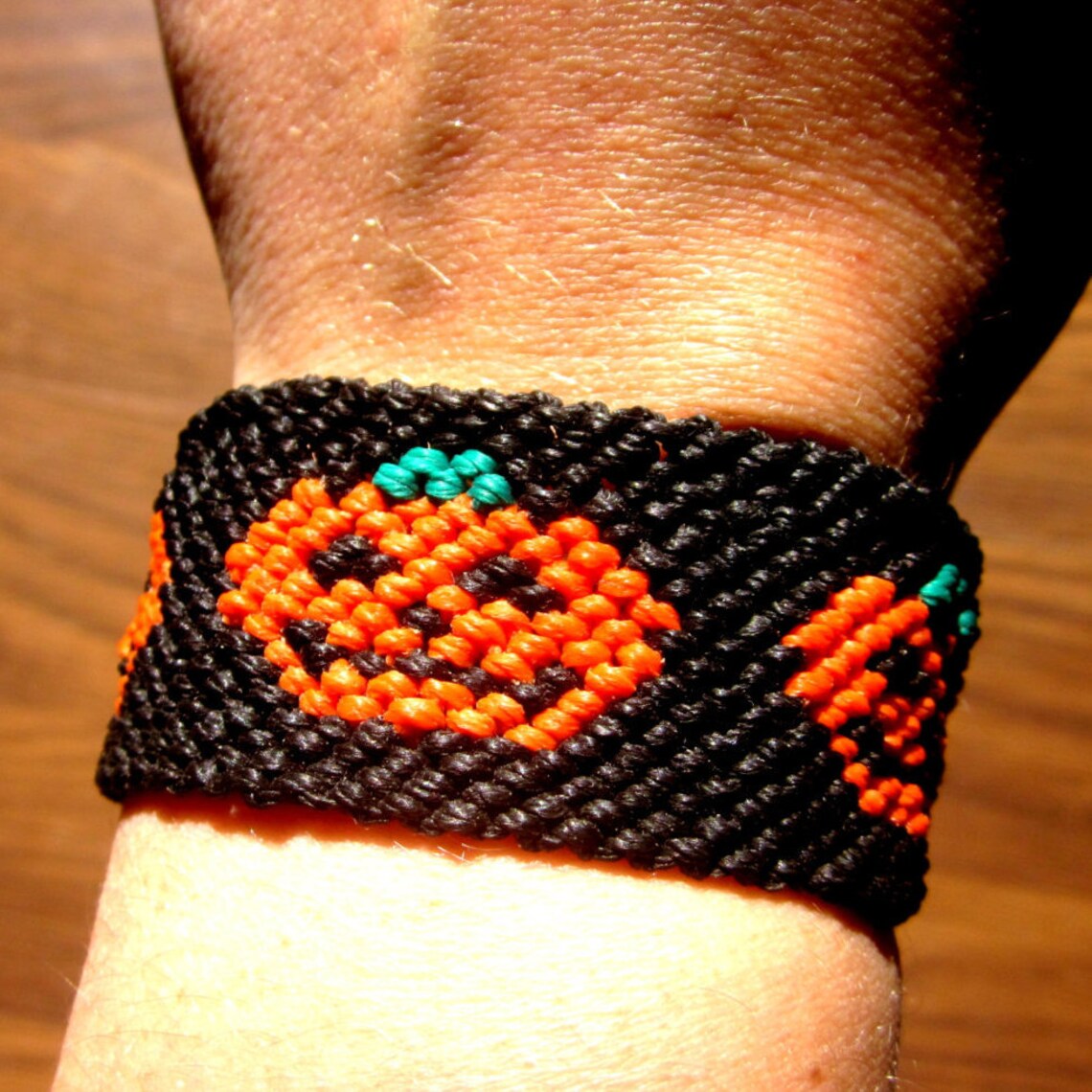 Pumpkin Halloween Macrame Friendship Bracelet Etsy